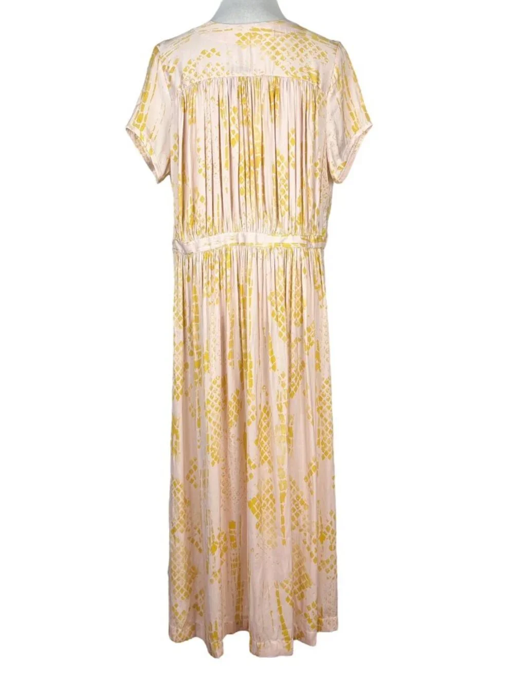 Free People Kimono Duster Womens Large Pink Romantic Satin Robe Cover Up New - Picture 5 of 13